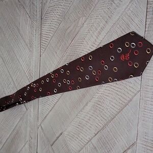 Countess Mara Brown Tie Geometric Pattern Goldwaters  Arizona Mens World VTG